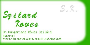 szilard koves business card