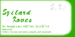 szilard koves business card